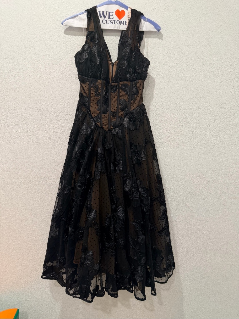 House of CB Black Lace Corset Midi Dress - Picture 7 of 15